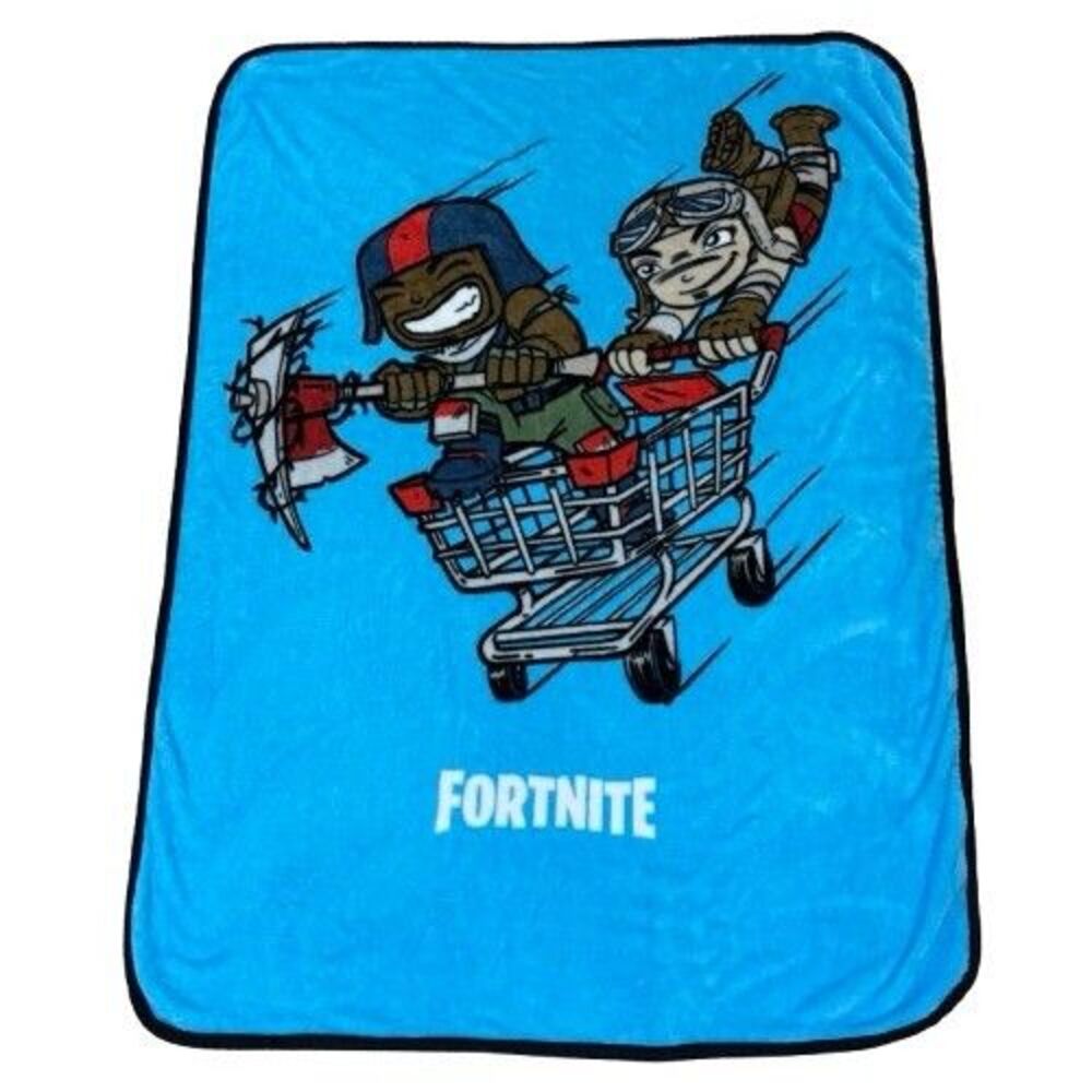 Fortnite Soft & Cuddly Plush Throw Blanket 40x50 Children Nap Time Shopping Cart
